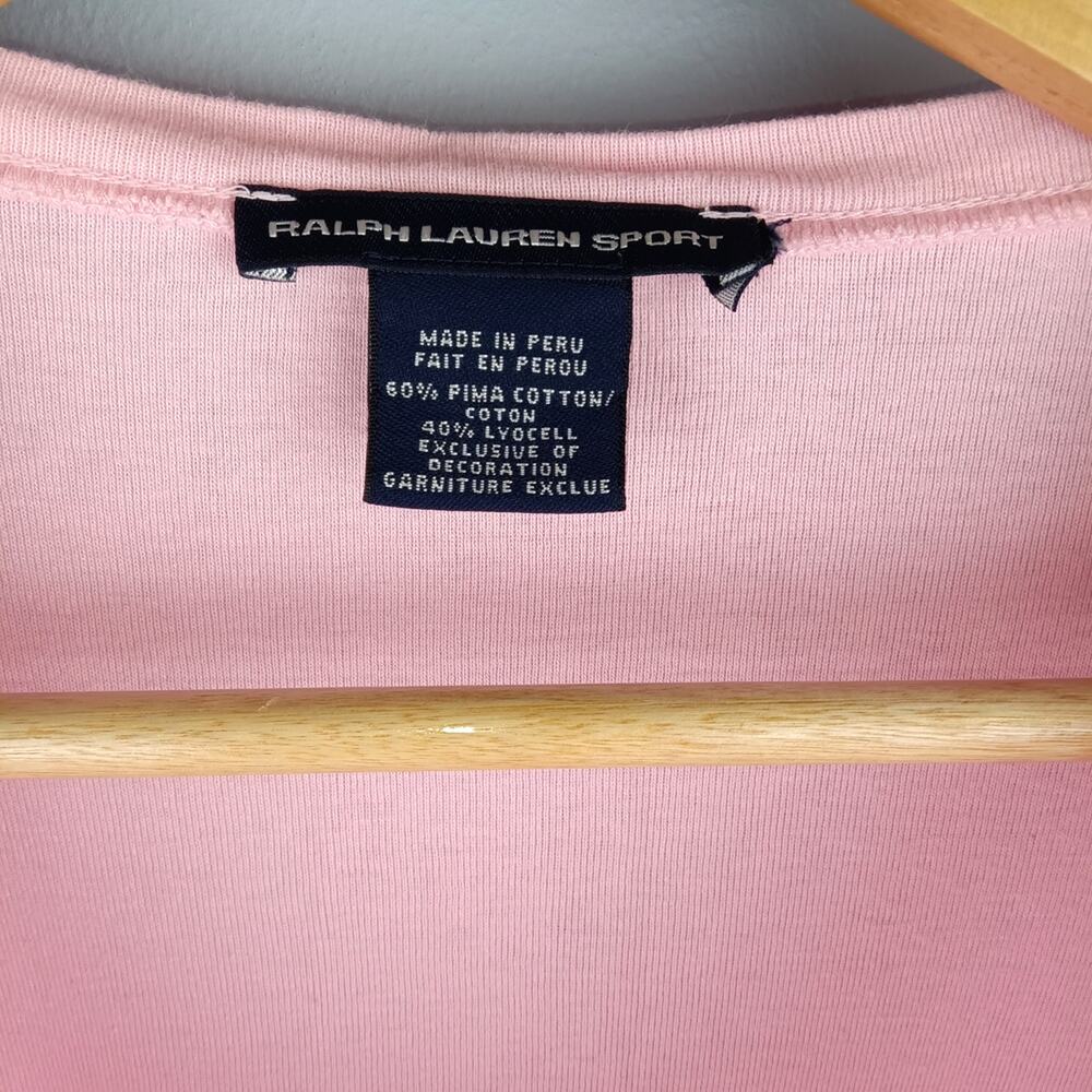 Polo Ralph Lauren Light Pink V-Neck Short Sleeve Tee - Picture 3 of 4